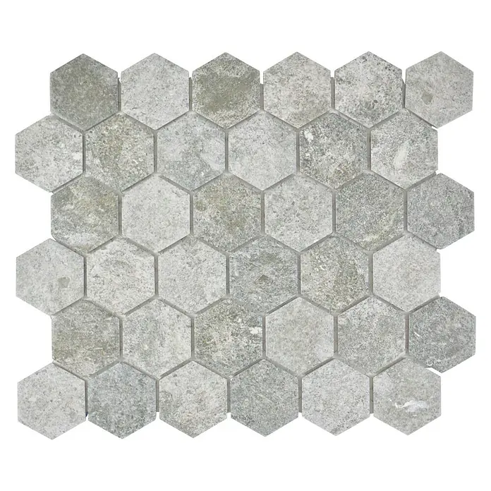 Mosaikfliese Hexagon HX CURIO GG - 32,5 x 28,1 cm, Grau, Matt - Vorderansicht