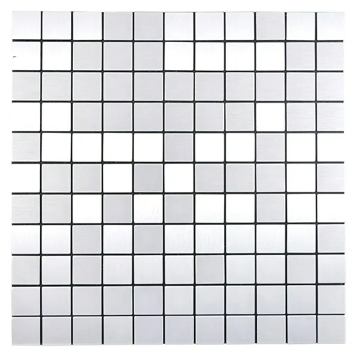 Selbstklebemosaik SAM 4AL7S - 29 x 29 cm, Metall, Silber - Vorderansicht
