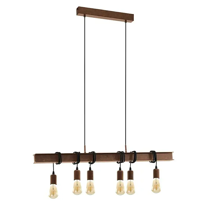 Eglo Townshend Pendelleuchte - B x H: 7 x 110 cm, Antik Braun - Vorderansicht