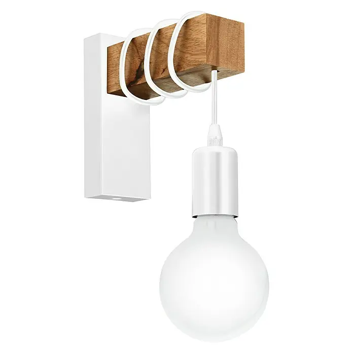 Eglo Townshend Wandleuchte - 10 W, L x B x H: 19 x 6,5 x 21,5 cm, Weiß, E27 - Vorderansicht