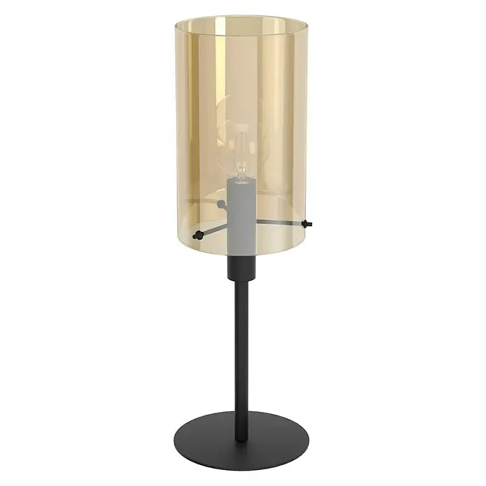 Eglo Polverara Lámpara de sobremesa - 40 W, L x An x Al: 18 x 18 x 60,5 cm, Negro, Ámbar, E27 - Vista frontal