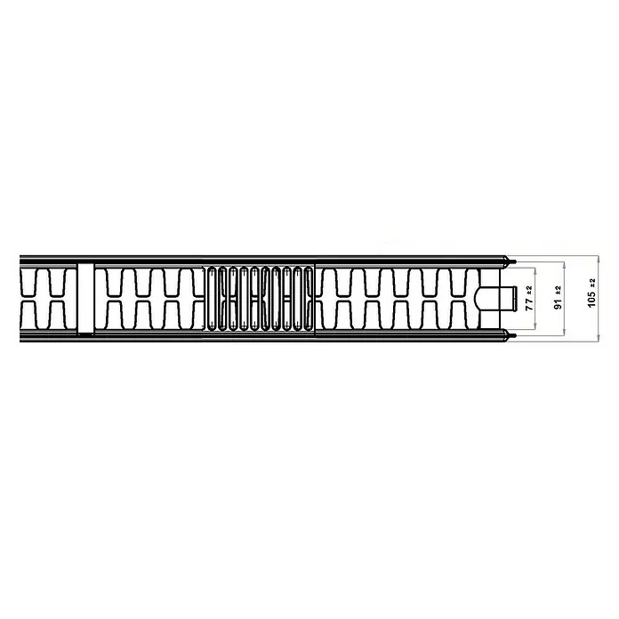 Universal-Flachheizkörper - B x H: 100 x 90 cm, 6-fach, Typ: DK-22, 2.195 W