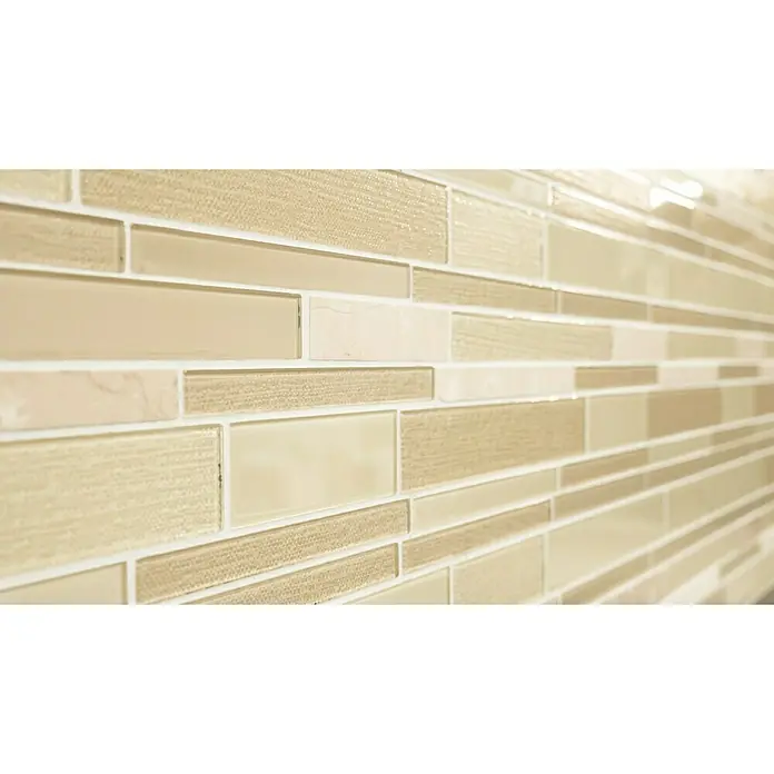 Mozaïektegel verband glas Mix CM GV14 - 28,6 x 30 cm, Beige, Glanzend - Close-up