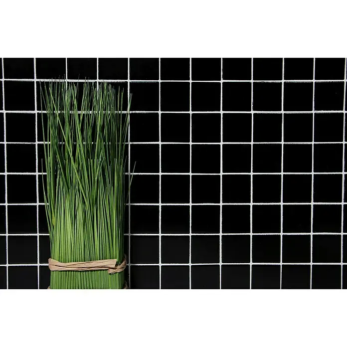 Mosaikfliese Quadrat Uni CD 192 - 29,8 x 29,8 cm, Schwarz, Matt - Detailaufnahme