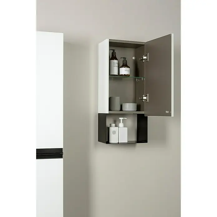 Riva Structure Hängeschrank - 30 x 18 x 70 cm, Weiß, Matt