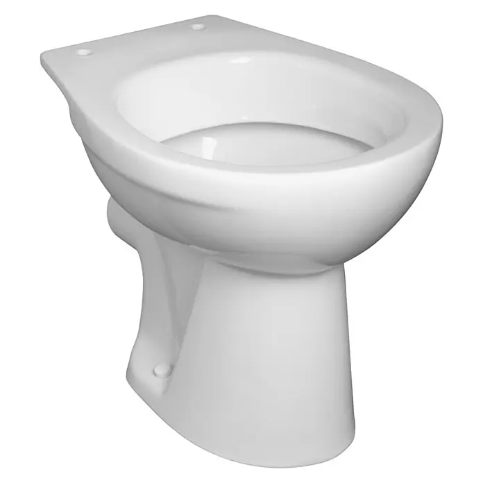 Camargue Sydney Stand-WC - Mit Spülrand, Ohne Spezialglasur, Spülform: Flach, WC Abgang: Waagerecht, Weiß