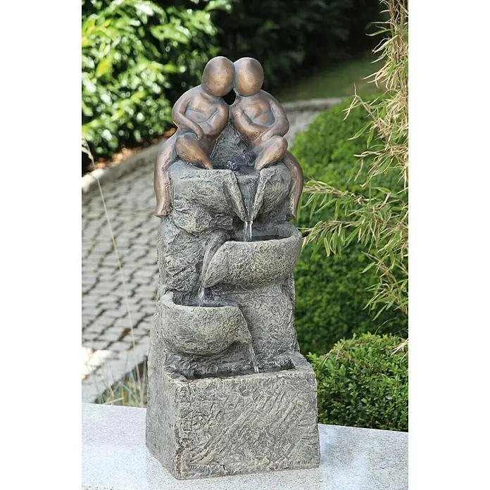 Silex Kunststeinbrunnen Zwilling - 31,5 x 26 x 78 cm - Stimmungsaufnahme