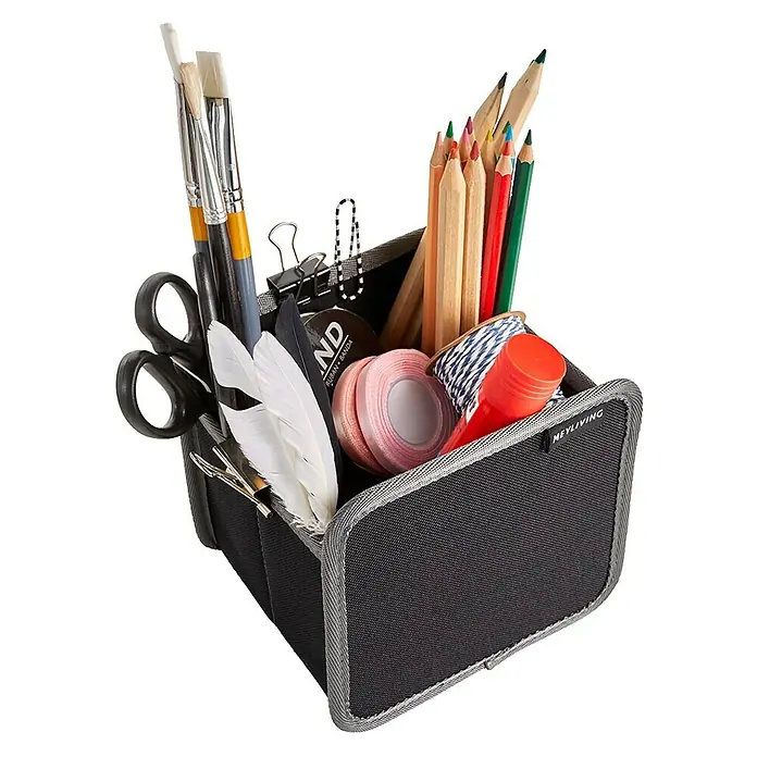 Meyliving Faltbox XS - L x B x H: 16,5 x 12,5 x 16,5 cm, Schwarz - Vorderansicht