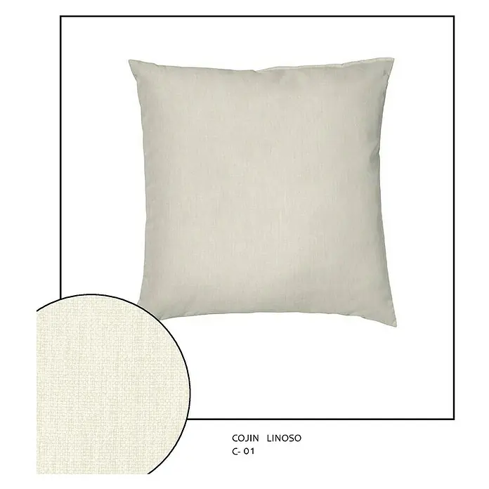 Cojín Linoso - Blanco, 45 x 45 cm, 100% poliéster