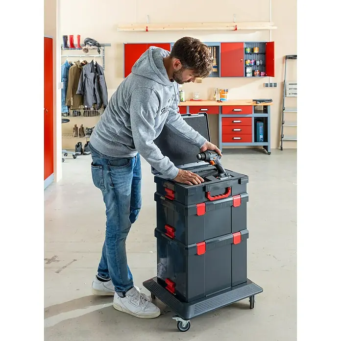 Wisent b-boXx Maschinenkoffer - L x B x H: 37,2 x 48,2 x 33,4 cm, L, ABS - Vorderansicht