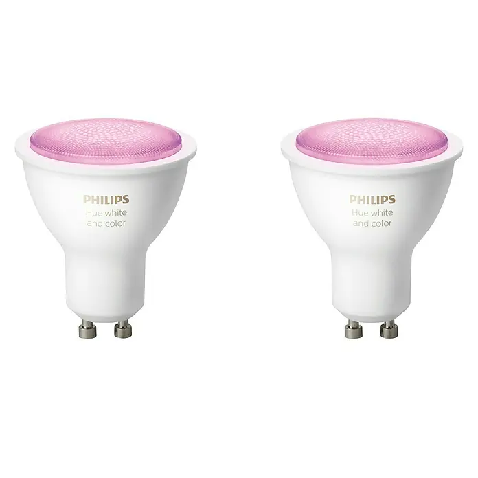 Philips Hue Set LED žarulja White & Color Ambiance - GU10, 4,3 W, RGBW, Može se prigušiti, 2 kom - Pogled sprijeda