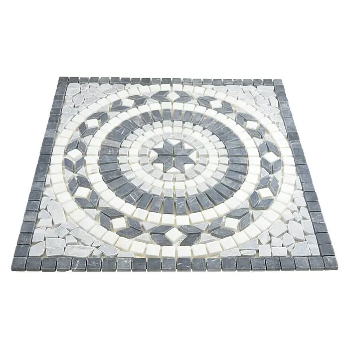 Antikmarmor Dekorfliese Earthnero XND 61057 - 61 x 61 cm, Schwarz/Grau/Weiß, Matt
