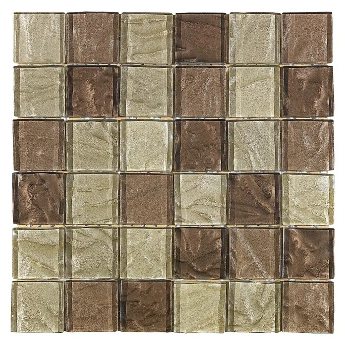 Baldosa de mosaico Andes - 30 x 30 cm, Vidrio, Beige