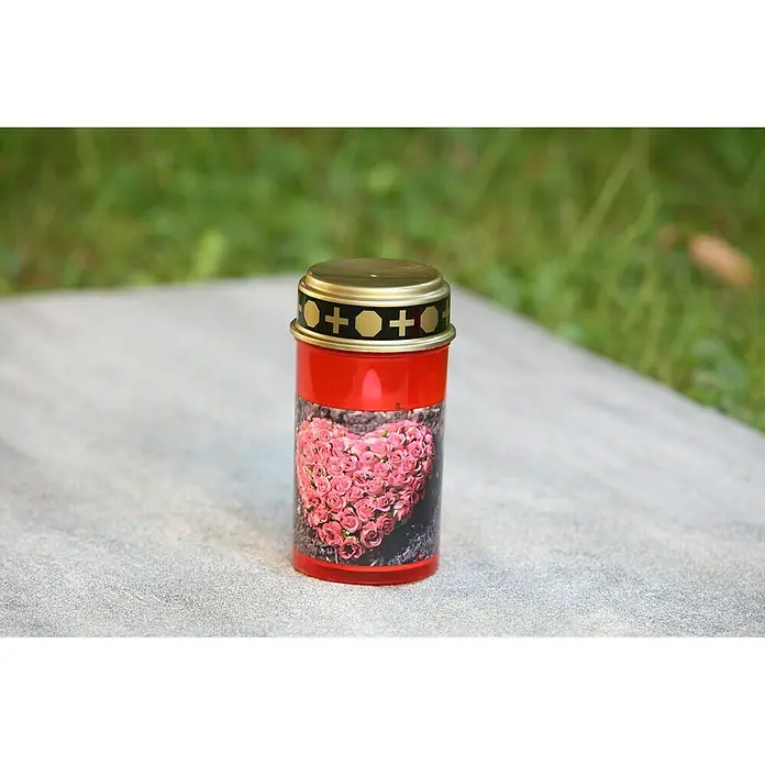 LED-Grablampe Tumba - Ø x H: 7 x 13 cm, Rot, Brenndauer ca.: 200 Tage