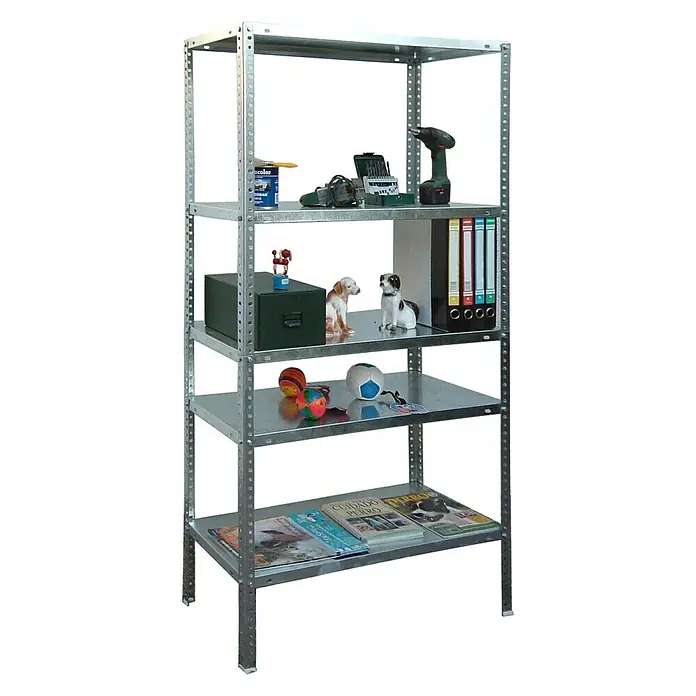 Simonrack Comfort Estantería metálica Plus - L x An x Al: 30 x 100 x 200 cm, Capacidad de carga: 100 kg/balda, Número de baldas: 5 ud., Atornillado, Galvanizado