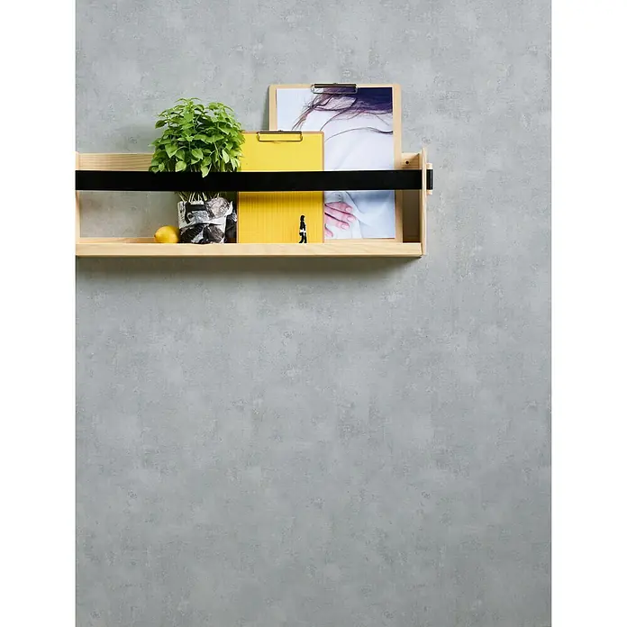 my look Nature Vliestapete - Grau, Strukturiert, Uni, 10,05 x 0,53 m