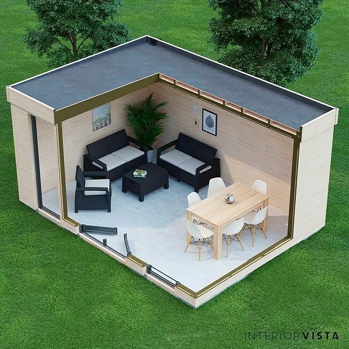 Décor et Jardin Caseta para jardín Decor home 15 - 497 cm, 365 cm, Madera, Antracita, Natural