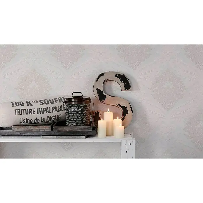 AS Creation Vliestapete Bling Bling - Beige/Weiß, Ornament, 10,05 x 0,53 m