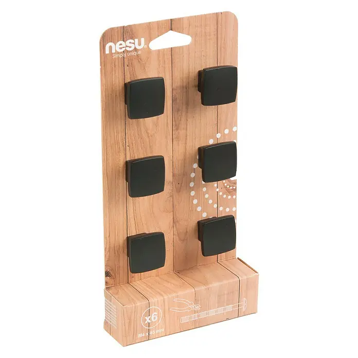 Nesu Set de tiradores para muebles B6-28722-1 - L x An x Al: 2,5 x 2,5 x 1,9 cm, Acero
