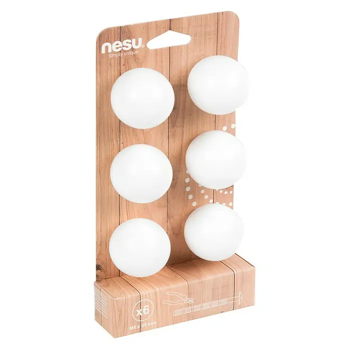 Nesu Pomo para muebles 445BL2 6 uds. - Ø x Al: 40 x 37 mm, Madera