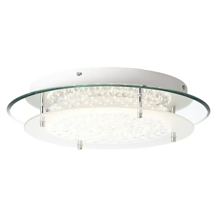 Plafón LED redondo Jolene - 16 W, Ø x Al: 36 x 8,5 cm, Transparente, Blanco neutro