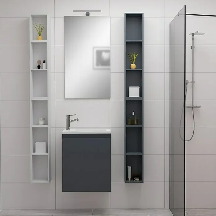 Camargue Espacio Badmöbel-Set H54 - 90 cm, Gama anthrazit matt - Stimmungsaufnahme