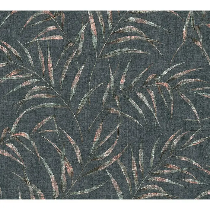 AS Creation Greenery Vliestapete Farnranke - Schwarz, Floral, 10,05 x 0,53 m - Detailaufnahme