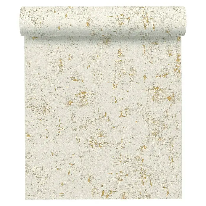 AS Creation Trendwall Vliestapete - Beige/Gold/Metallic, Betonoptik, 10,05 x 0,53 m - Vorderansicht