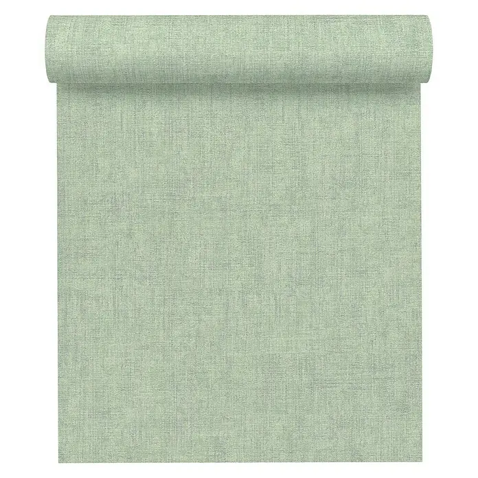 AS Creation Greenery Vliestapete Borneo - Grün, Uni, 10,05 x 0,53 m - Vorderansicht