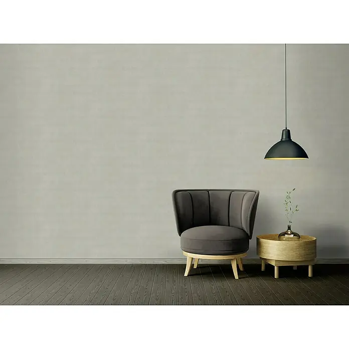 AS Creation Ethnic Origin Vliestapete - Mittelgrau, Uni, 10,05 x 0,53 m - Stimmungsaufnahme