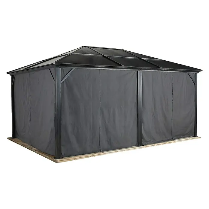 Sojag Pavillon-Seitenwände Meridien 12 x 16 - Passend für: Sojag Pavillon Meridien 12 x 16, Dunkelgrau - Linke Seitenansicht
