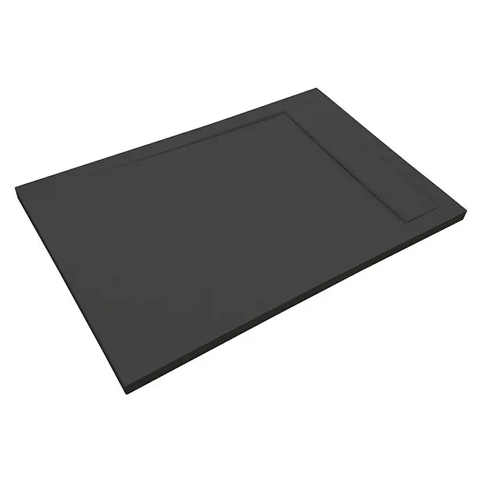 Tuš kada New York - D x Š: 100 x 80 cm, Kompozitni materijal, Crne boje - Pogled s lijeve strane