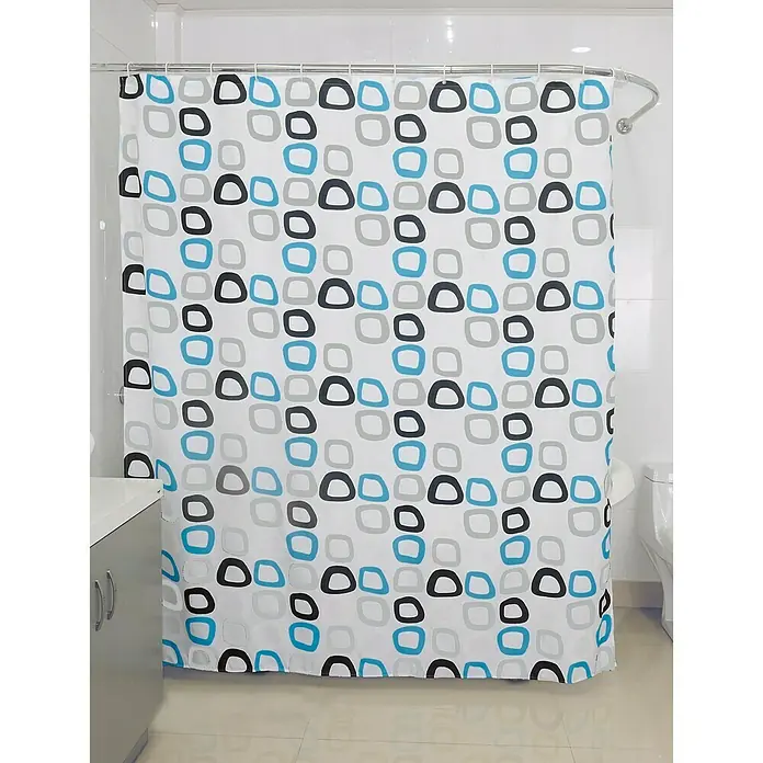 Venus Textil-Duschvorhang Retro - 120 x 200 cm, Farbig - Vorderansicht