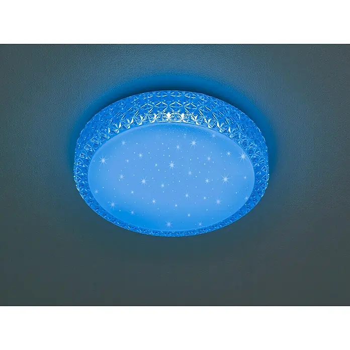 Trio Leuchten LED stropna svjetiljka Auriga - 18 W, D x Š x V: 39,5 x 39,5 x 9 cm, Prozirno, Prozirno-satinirano, Topla bijela - Pogled odozdo