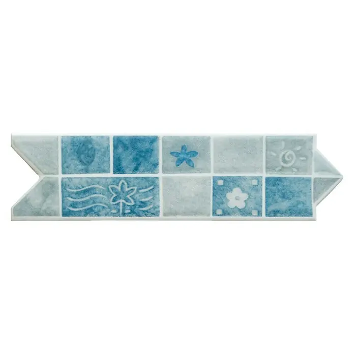 Cenefa Jardín - 20 x 6 cm, Azul