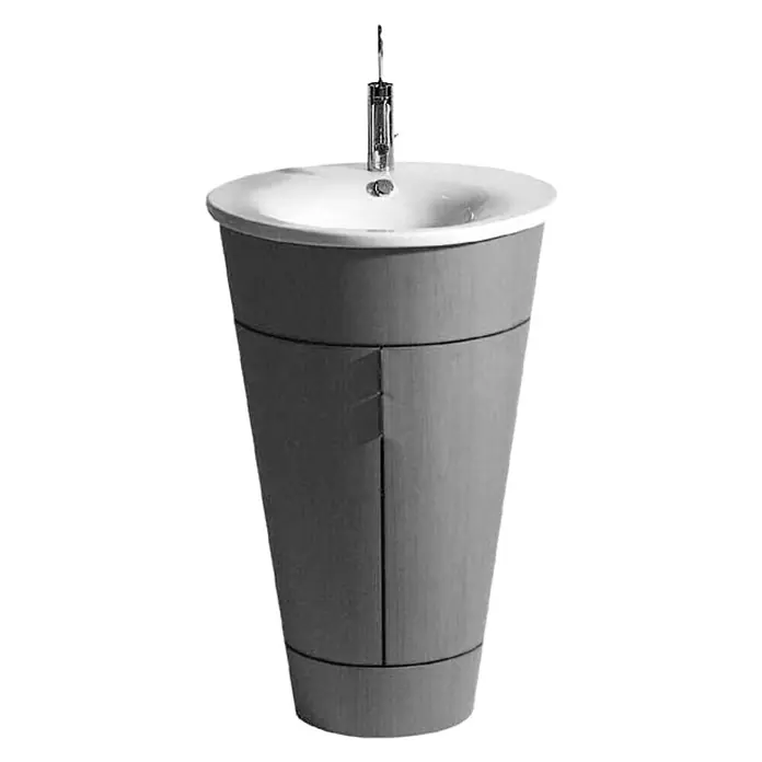Duravit Starck 1 Waschschale - Durchmesser: 58 cm, Ohne Spezialglasur, Hahnloch: Mitte, Mit Überlauf, Weiß - Vorderansicht