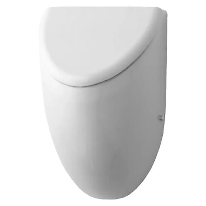Duravit Urinal Fizz - Mit schmutzabweisender Glasur, Zulauf: Hinten, Absaugspülung, Farbe: Weiß, Ohne Zielobjekt, Geeignet für: Montage mit Deckel - Vorderansicht