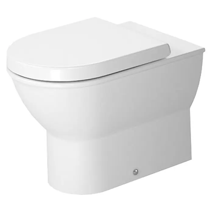 Duravit Darling New Stand-WC - Mit Spülrand, Mit antibakterieller Glasur, Spülform: Tief, WC Abgang: Senkrecht, Weiß - Vorderansicht
