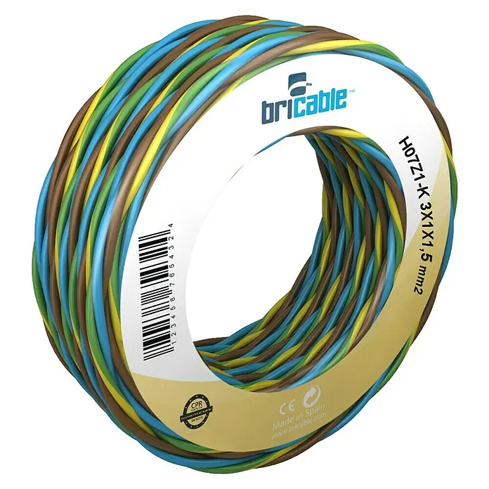 Bricable Cable unipolar Trifacil - H07Z1-K1x1,5, 10 m, Multicolor