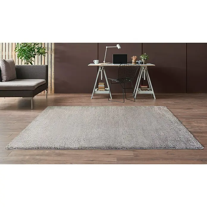 Alfombra Málaga Goldy - Gris, 230 x 160 cm, 100% poliéster microfibra