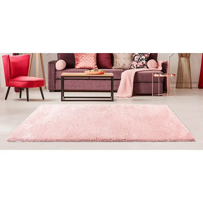 Alfombra Málaga Goldy - Rosa, 230 x 160 cm, 100% poliéster microfibra