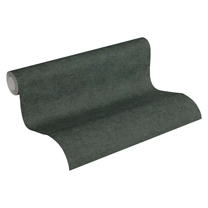AS Creation Paradise Garden Vliestapete - Schwarz, Uni, 10,05 x 0,53 m - Vorderansicht