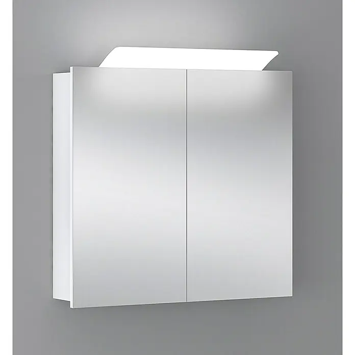 Camargue Orion LED-Spiegelschrank - B x H: 73 x 68 cm, Mit Beleuchtung, Spanplatte, Weiß - Vorderansicht