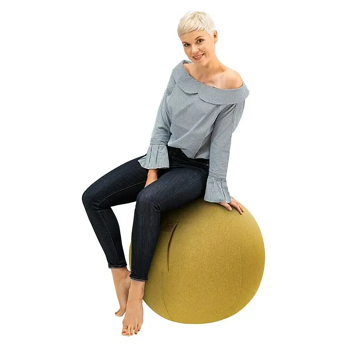 Sitting Ball Gymnastikball Felt - Senf, Durchmesser: 65 cm, Material Bezug: 100 % Polyester - Anwendungsbeispiel