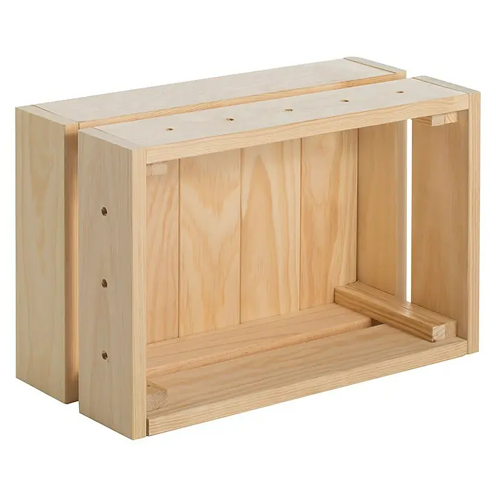 Astigarraga Home Box Holzkiste - L x B x H: 18 x 38,4 x 25,6 cm, Kiefernholz - Vorderansicht