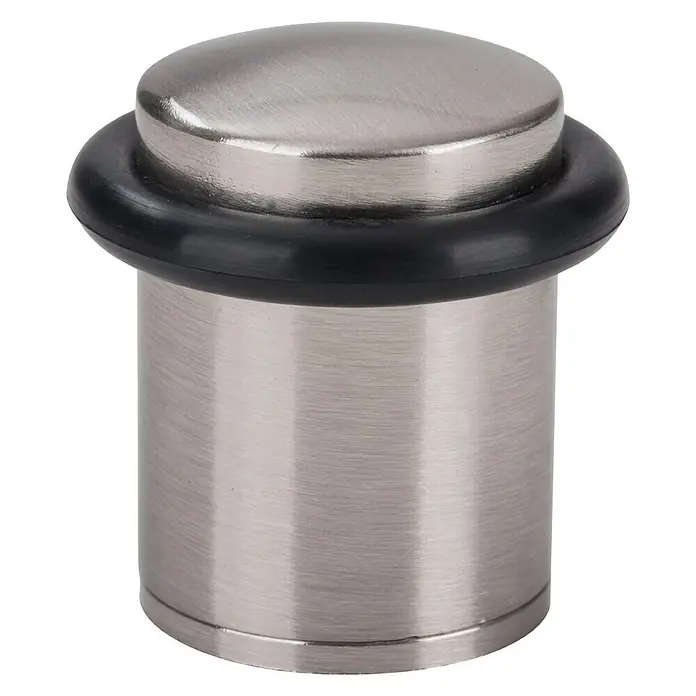 Türstopper Set Inox 20x25 mm - Ø x H: 20 x 25 mm, Montageart: Schrauben, Silber/Schwarz - Rechte Seitenansicht