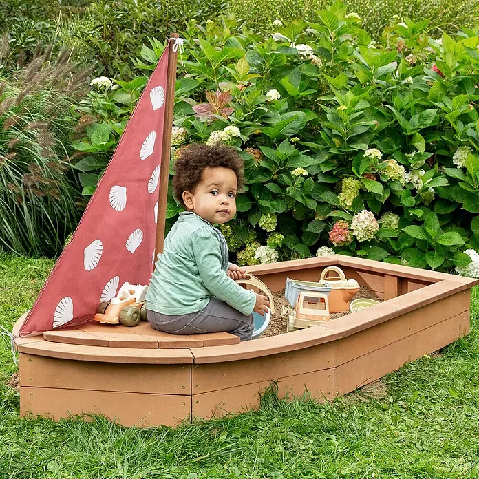 Muddy Buddy Sandkasten Seashell Diver - L x B x H: 160 x 90 x 102 cm, Holz - Stimmungsaufnahme
