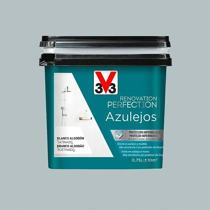 V33 Esmalte para azulejos Renovation Perfection gris delfín - Gris Delfín , 750 ml, Satinado