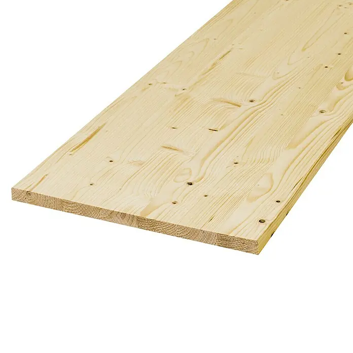 Exclusivholz Leimholzplatte - Fichte/Tanne, 800 x 200 x 28 mm - Linke Seitenansicht