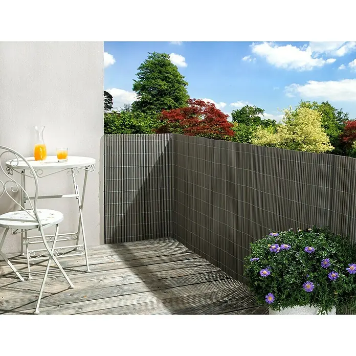 Sichtschutzmatte Comfort - 300 x 90 cm, Kunststoff, Grau - Stimmungsaufnahme